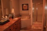 Beautiful Master Ensuite Double Vanity with Soaking Tub and Seperate Shower
